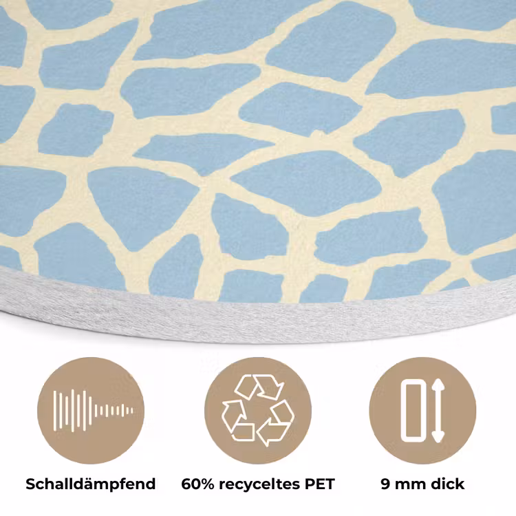 Giraf - Modern - Blauw Akoestische PET Vilt - Rond klein 838 -closeup_DE