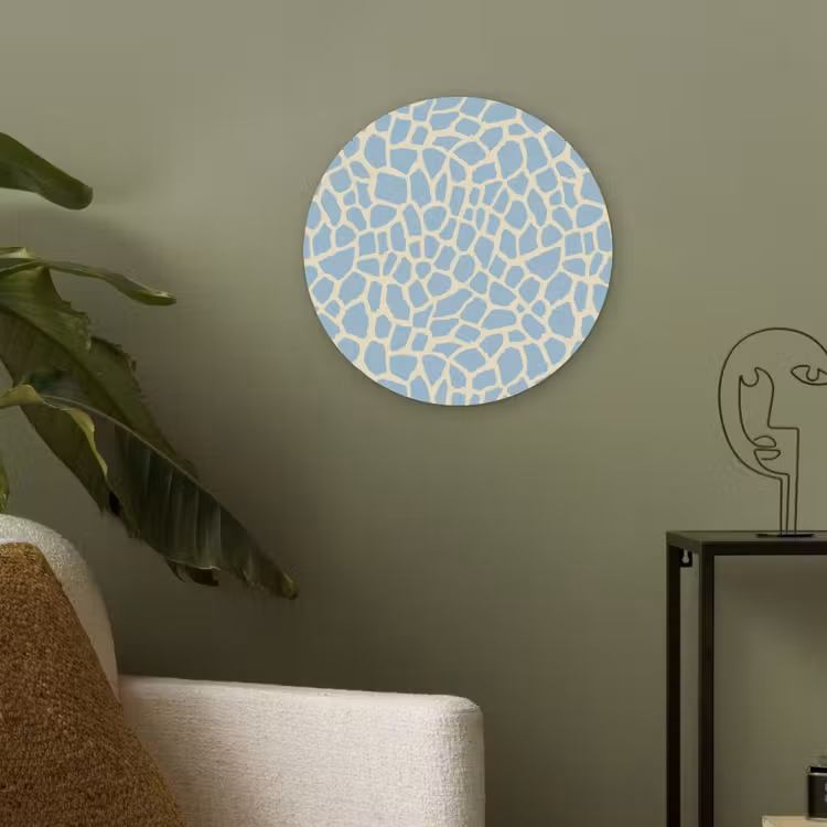 Giraf - Modern - Blauw Akoestische PET Vilt - Rond klein 838 -sfeer2
