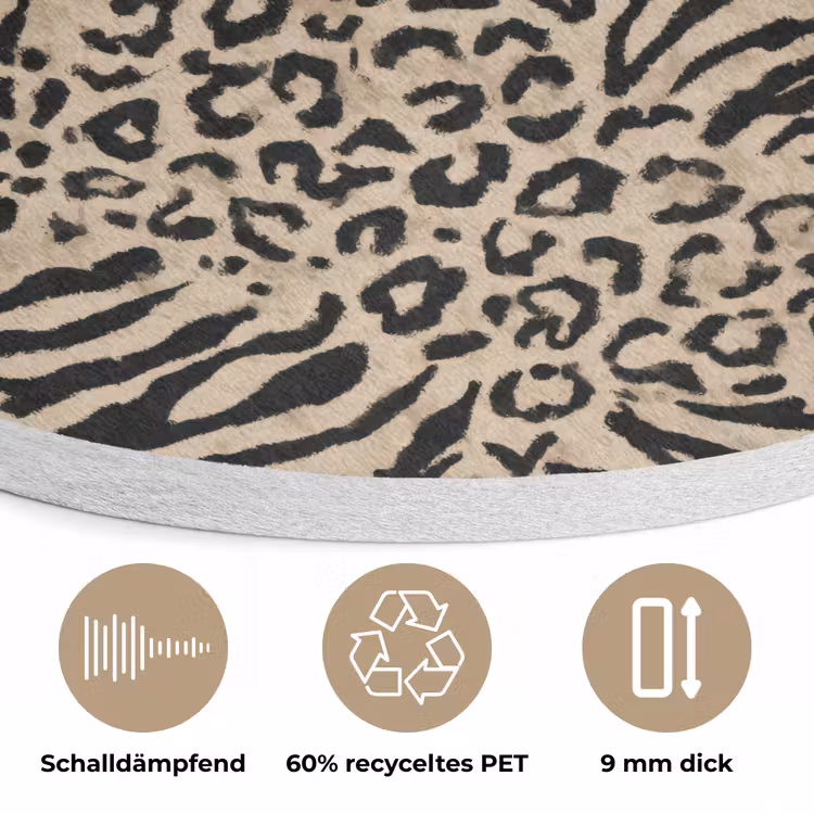 Giraf - Zebra - Motief - Bruin Akoestische PET Vilt - Rond klein 838 -closeup_DE
