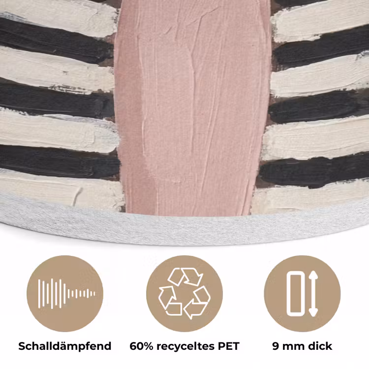 Grafisch - Vrouw - Roze Akoestische PET Vilt - Rond klein -closeup_DE