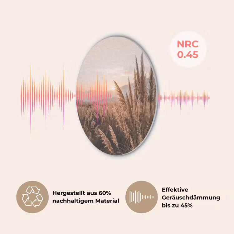 Gras - Veld - Zon - Natuur Akoestische PET Vilt - Rond klein -USP_DE