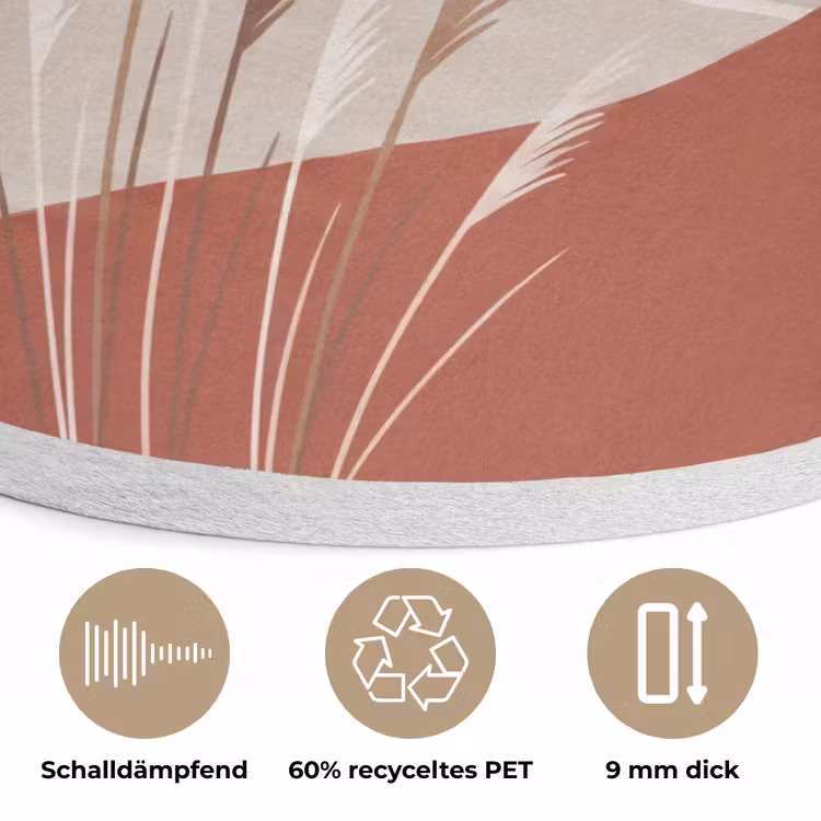 Gras - Landschap - Natuur - Abstract - Beige Akoestische PET Vilt - Rond klein -closeup_DE
