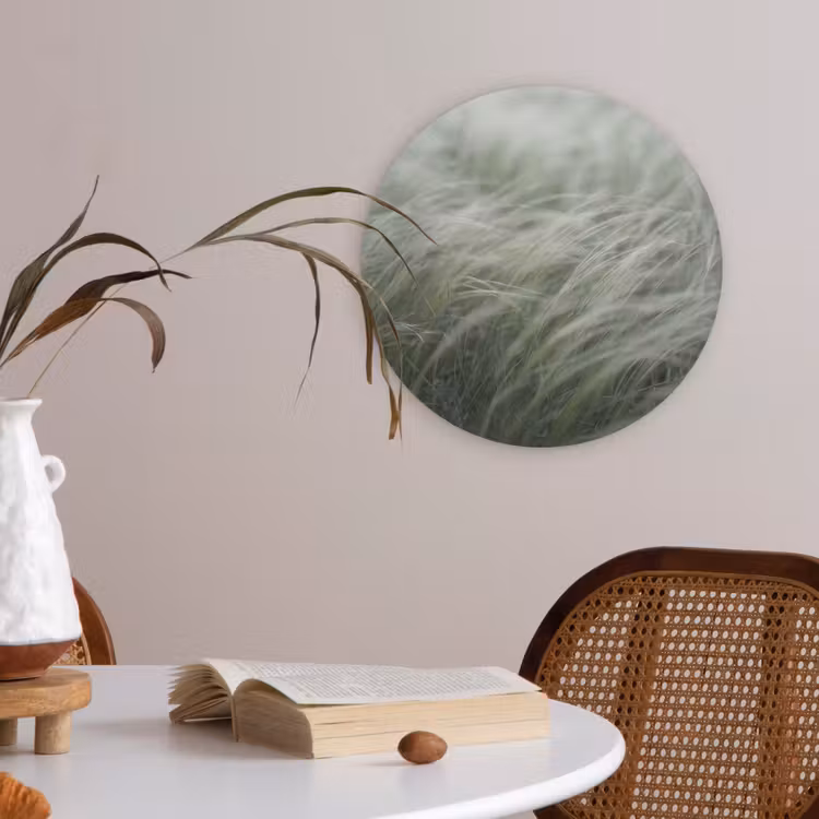 Gras - Wazig - Natuur - Groen - Zacht Akoestische PET Vilt - Rond klein -sfeer3