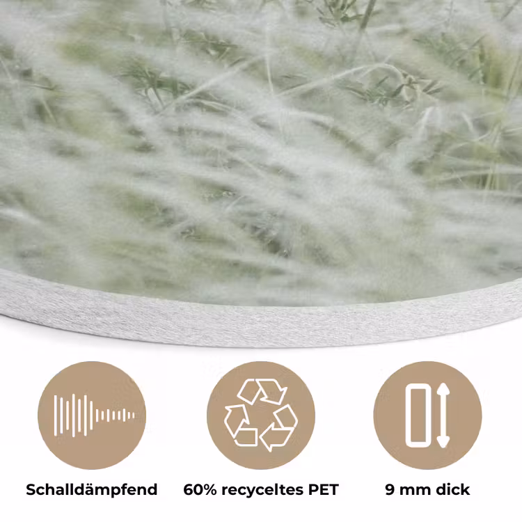 Grassen - Minimalistisch - Groen Akoestische PET Vilt - Rond klein -closeup_DE