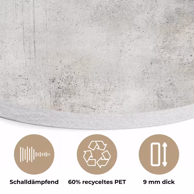 Grijs - Beton - Verweerd Akoestische PET Vilt - Rond klein 838 -closeup_DE