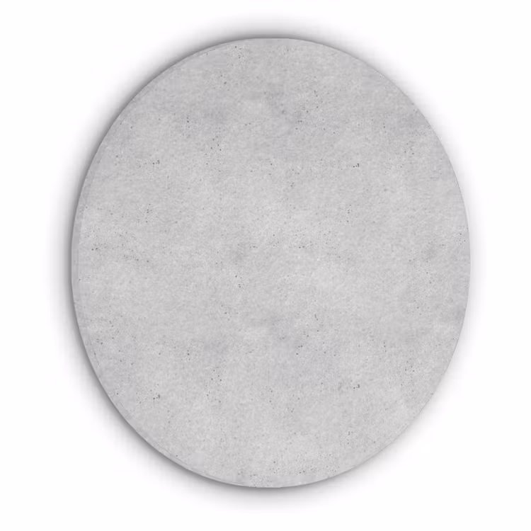 Grijs - Beton - Neutraal Akoestische PET Vilt - Rond klein 838 -3d