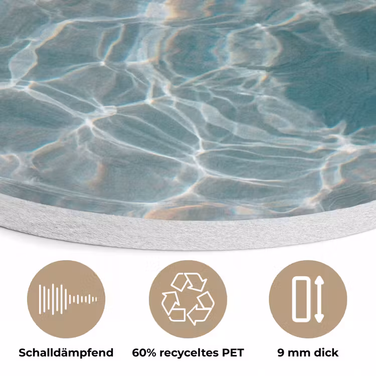 Badeend - Zwemband - Geel Akoestische PET Vilt - Rond klein -closeup_DE