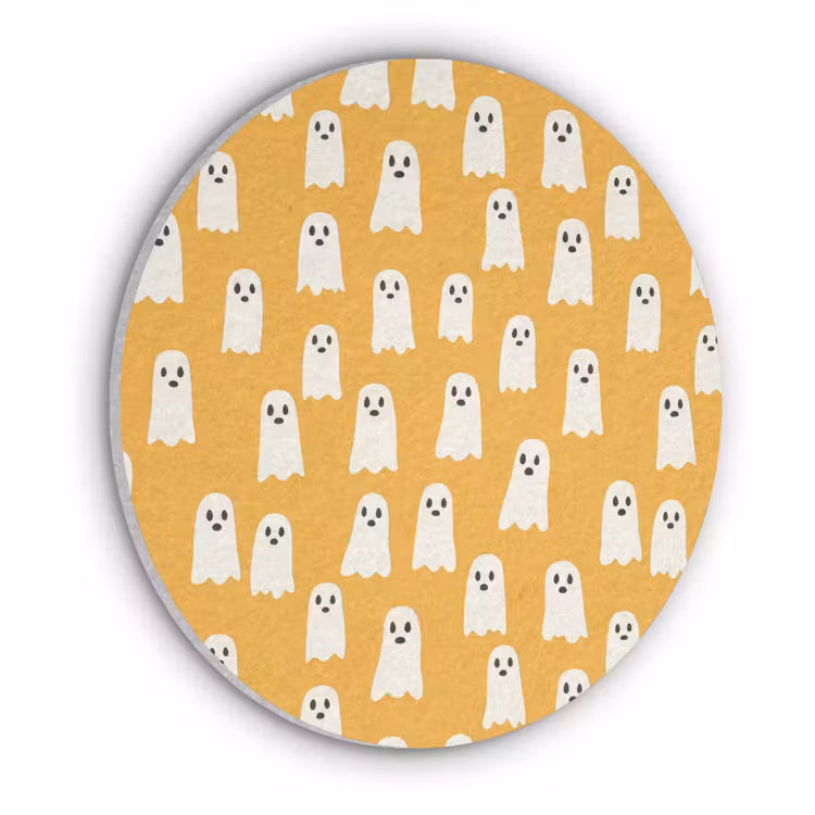 Halloween - Spookjes - Oker Akoestische PET Vilt - Rond klein 838 -3d