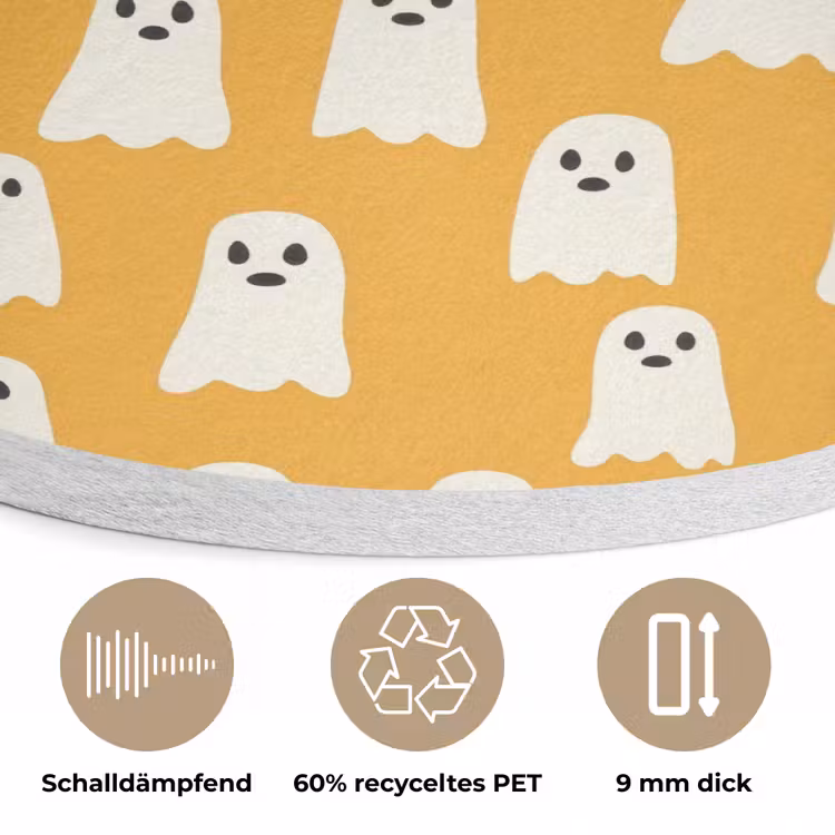 Halloween - Spookjes - Oker Akoestische PET Vilt - Rond klein 838 -closeup_DE