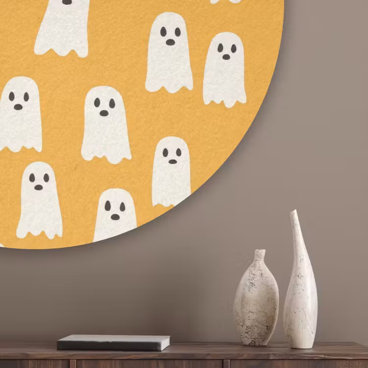 Halloween - Spookjes - Oker Akoestische PET Vilt - Rond klein 838 -sfeer5_closeup