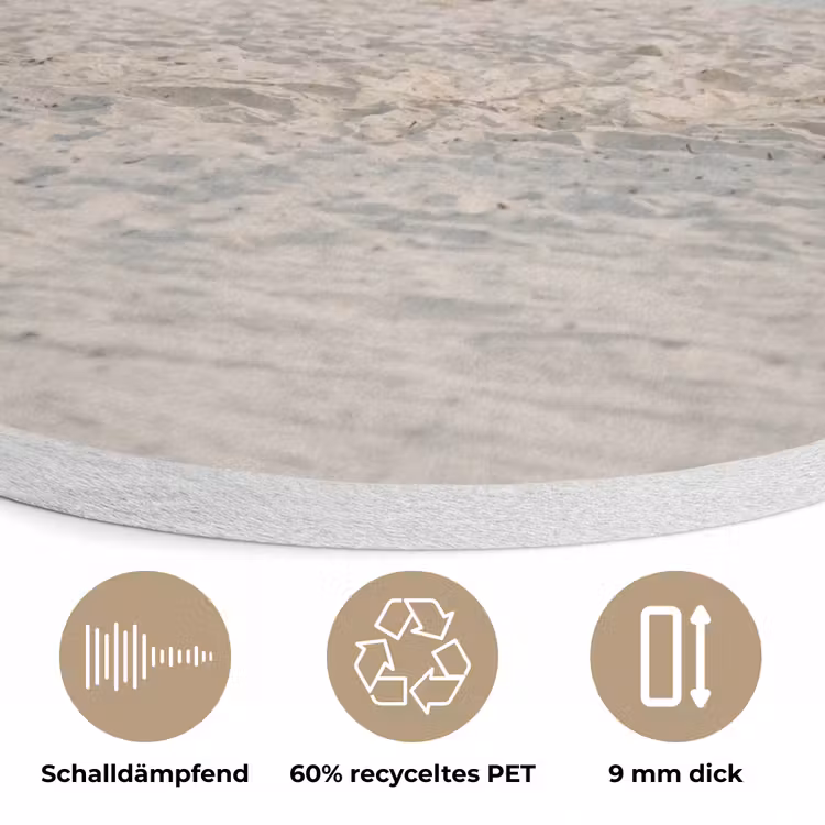 Hangmat - Strand - Wit Akoestische PET Vilt - Rond klein -closeup_DE