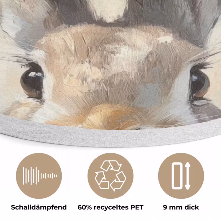 Haas - Oren - Bruin Akoestische PET Vilt - Rond klein -closeup_DE