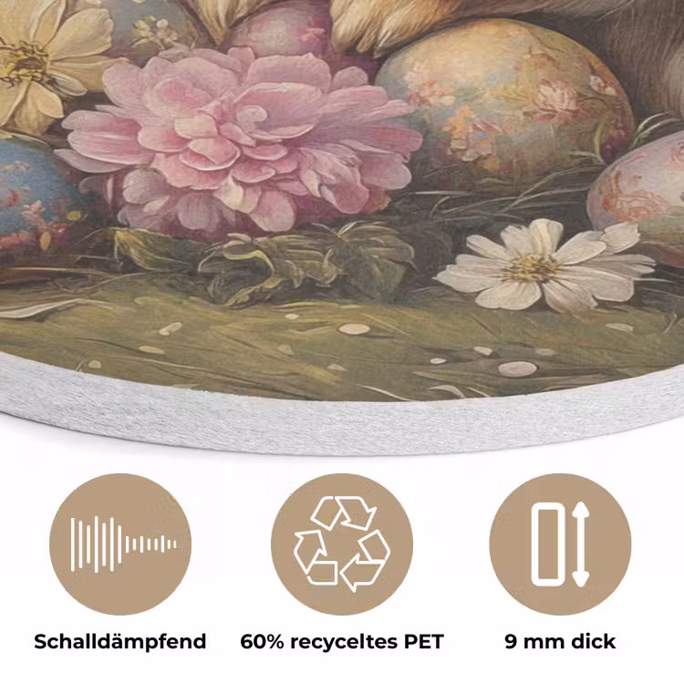 Haas - Stilleven - Bloemen Akoestische PET Vilt - Rond klein -closeup_DE