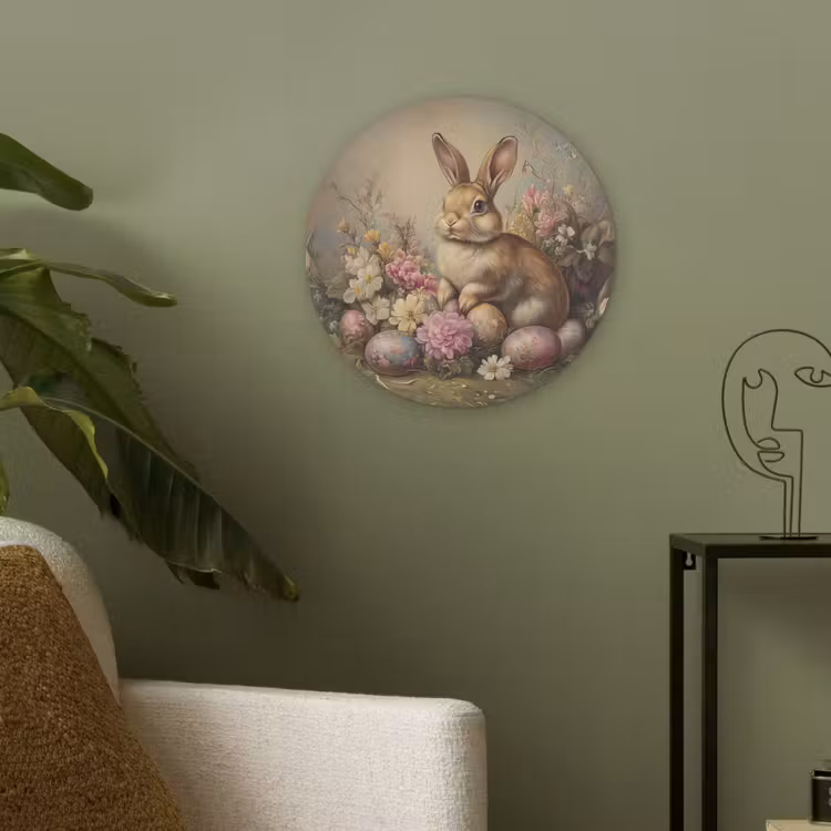 Haas - Stilleven - Bloemen Akoestische PET Vilt - Rond klein -sfeer2