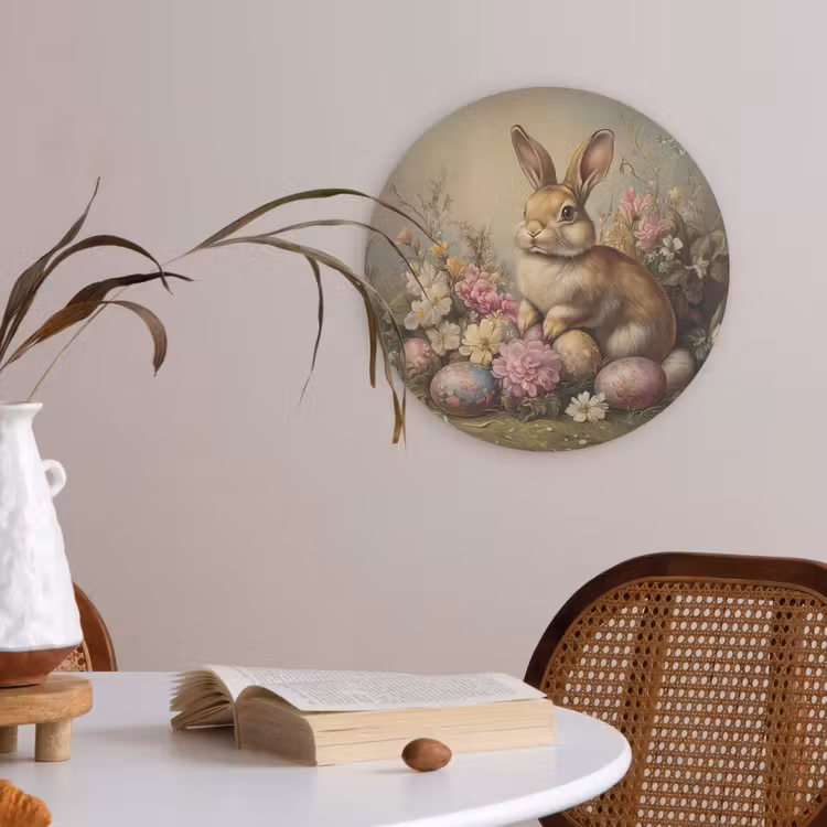 Haas - Stilleven - Bloemen Akoestische PET Vilt - Rond klein -sfeer3