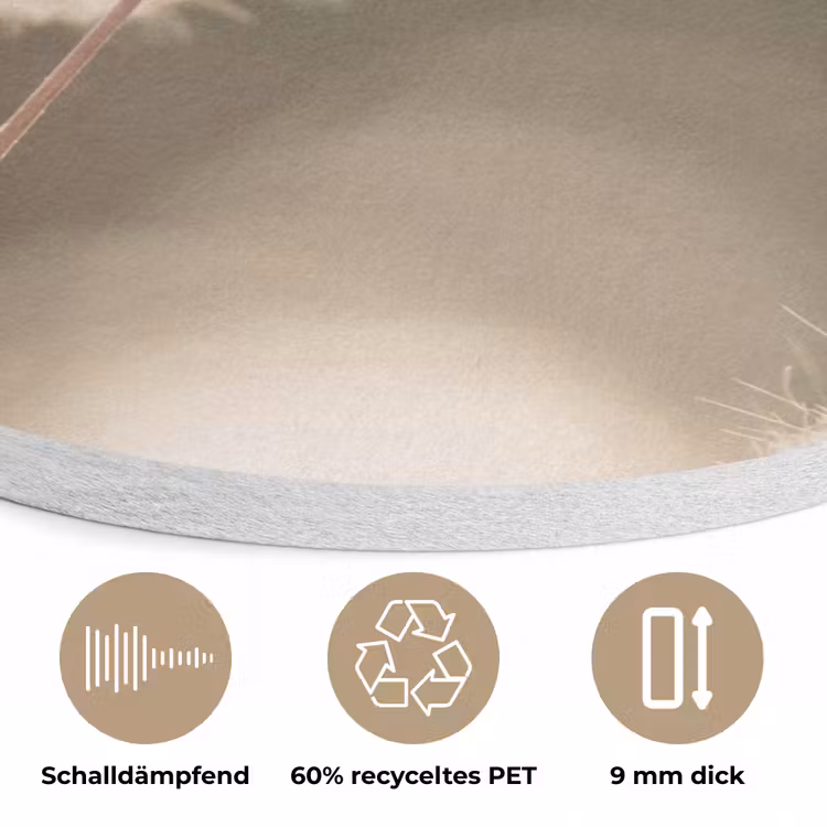 Hazestaartgras - Wit - Zonlicht Akoestische PET Vilt - Rond klein -closeup_DE