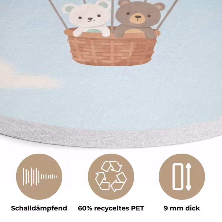 Luchtballon - Beren - Pastel Akoestische PET Vilt - Rond klein -closeup_DE