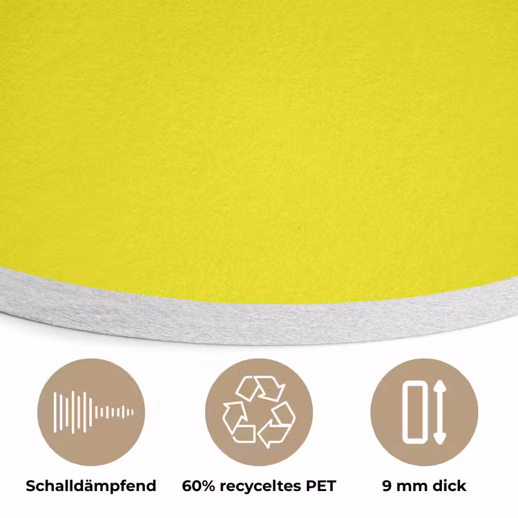 Bright - Canary - Geel Akoestische PET Vilt - Rond klein 838 -closeup_DE
