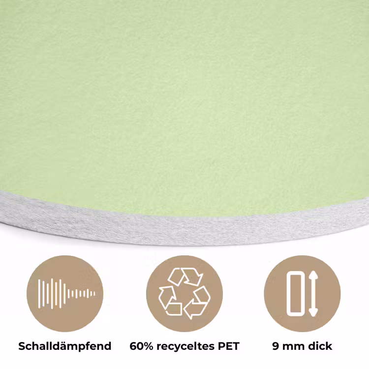 Light - Lime - Groen Akoestische PET Vilt - Rond klein 838 -closeup_DE