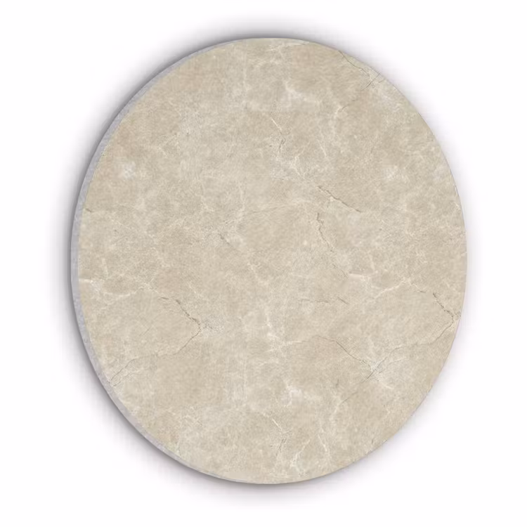 Lichtbeige - Marmer - Diffusie adering Akoestische PET Vilt - Rond klein 838 -3d