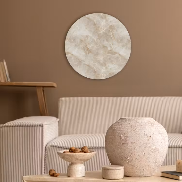 Lichtbeige - Onyx - Subtiel Akoestische PET Vilt - Rond klein 838 -sfeer1