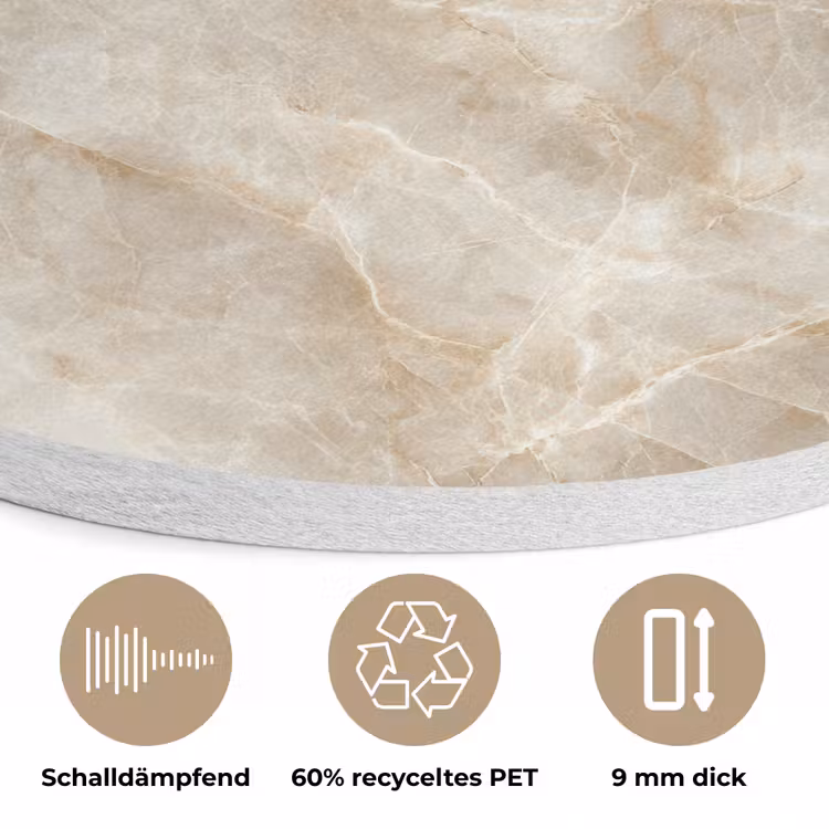 Lichtbeige - Onyx - Subtiel Akoestische PET Vilt - Rond klein 838 -closeup_DE