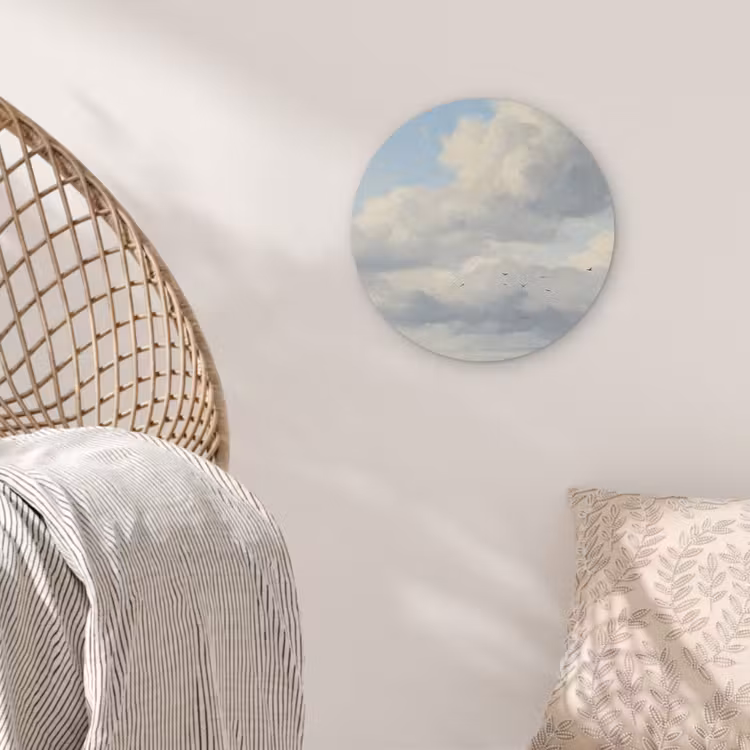 Lucht - Wolken - Natuur - Klassiek - Blauw Akoestische PET Vilt - Rond klein -sfeer4