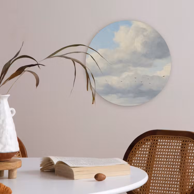Lucht - Wolken - Natuur - Klassiek - Blauw Akoestische PET Vilt - Rond klein -sfeer3
