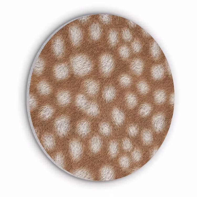 Hert - Bruin - Vacht Akoestische PET Vilt - Rond klein 838 -3d