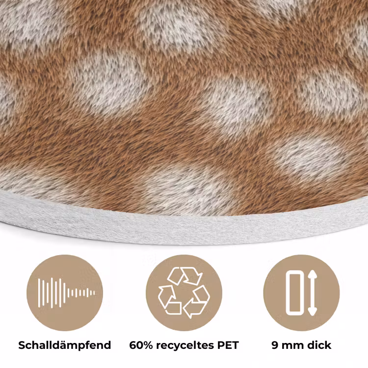 Hert - Bruin - Vacht Akoestische PET Vilt - Rond klein 838 -closeup_DE