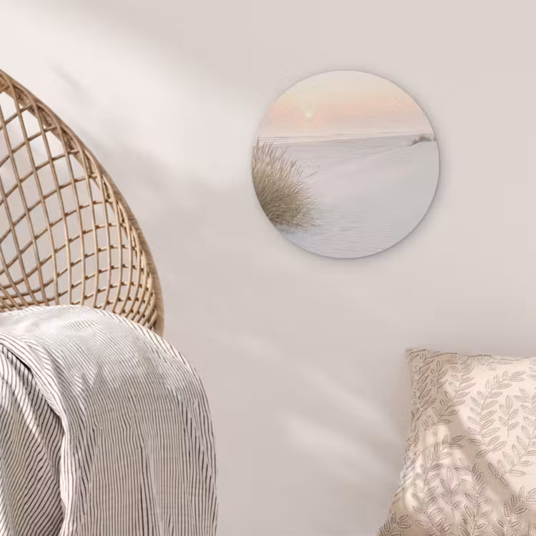 Horizon - Duinlandschap - Zand Akoestische PET Vilt - Rond klein -sfeer4
