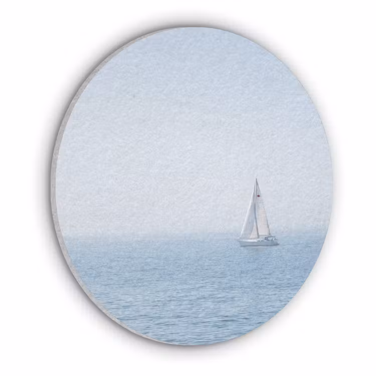 Horizon - Zeilboot - Zee Akoestische PET Vilt - Rond klein -3d