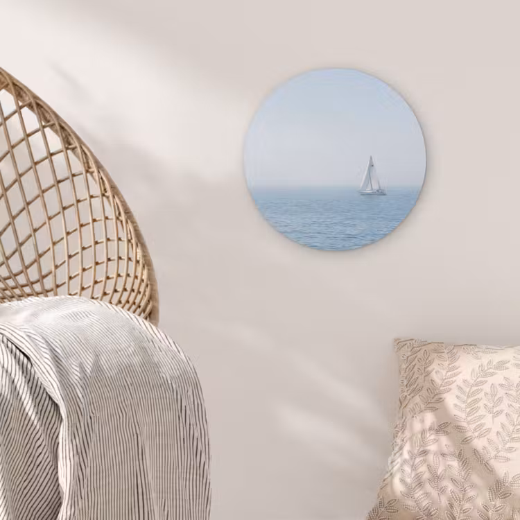 Horizon - Zeilboot - Zee Akoestische PET Vilt - Rond klein -sfeer4