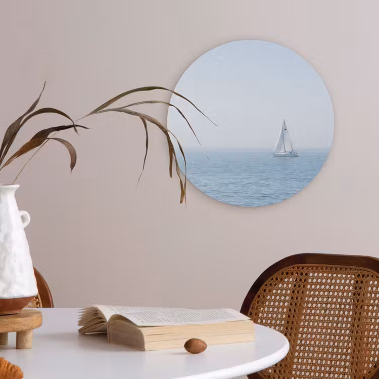 Horizon - Zeilboot - Zee Akoestische PET Vilt - Rond klein -sfeer3