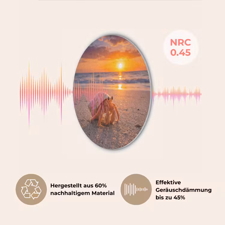 Kreeft - Strand - Natuur - Zonsondergang - Oranje Akoestische PET Vilt - Rond klein -USP_DE