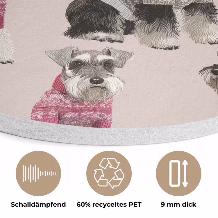Honden - Truien - Rood Akoestische PET Vilt - Rond klein 838 -closeup_DE
