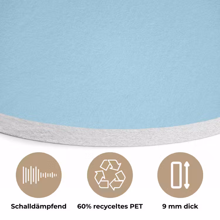 Ice - Blue - Blauw Akoestische PET Vilt - Rond klein 838 -closeup_DE