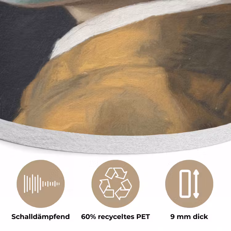 Iconisch - Modern - Kleurrijk Akoestische PET Vilt - Rond klein -closeup_DE