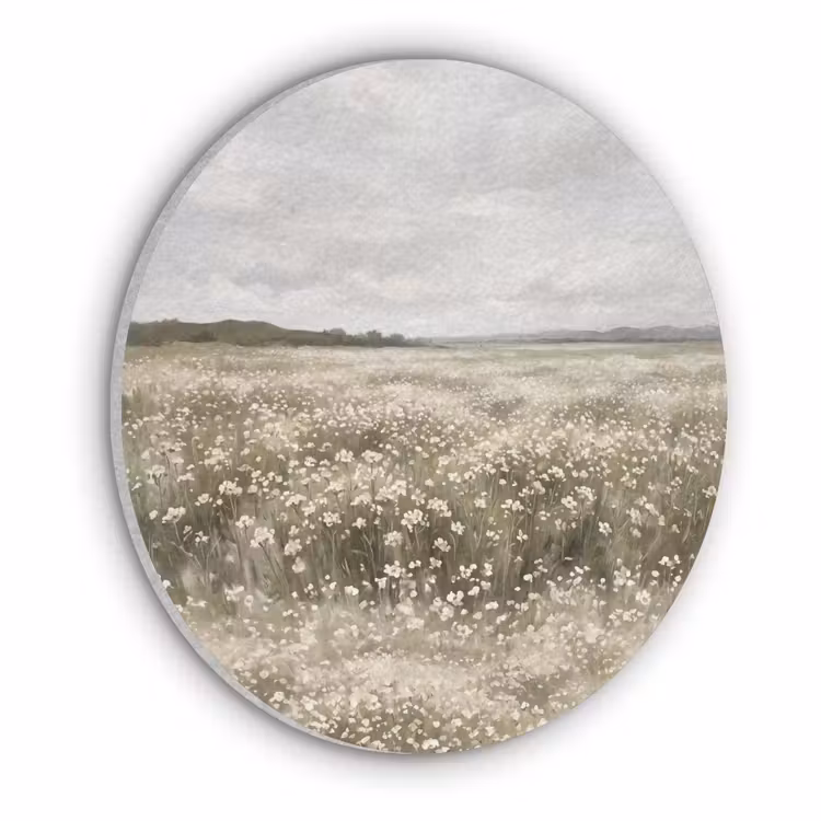 Illustratie - Landschap - Wit Akoestische PET Vilt - Rond klein -3d