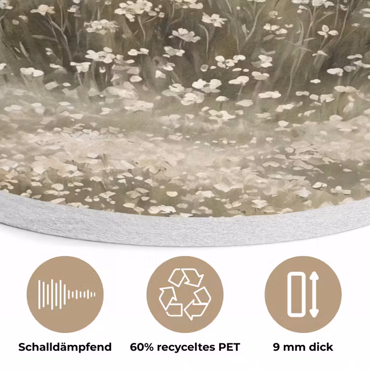 Illustratie - Landschap - Wit Akoestische PET Vilt - Rond klein -closeup_DE