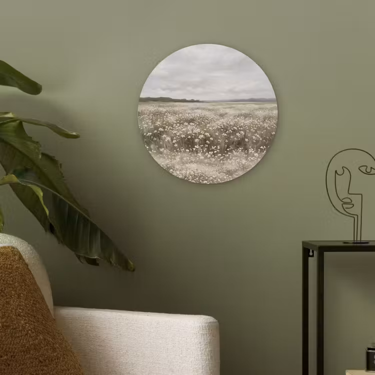 Illustratie - Landschap - Wit Akoestische PET Vilt - Rond klein -sfeer2