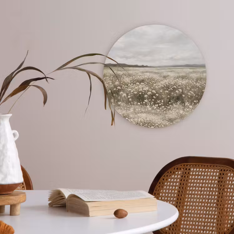 Illustratie - Landschap - Wit Akoestische PET Vilt - Rond klein -sfeer3