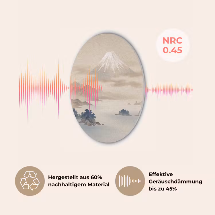 Japans - Landschap - Beige Akoestische PET Vilt - Rond klein -USP_DE