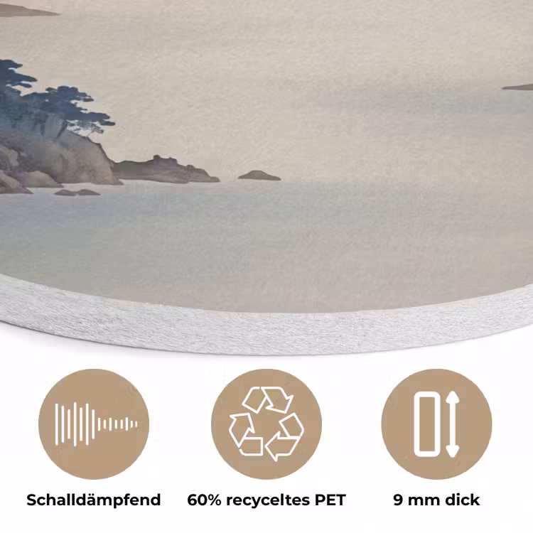 Japans - Landschap - Beige Akoestische PET Vilt - Rond klein -closeup_DE