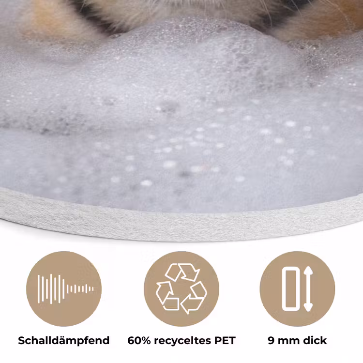 Welpje - Bad - Geel Akoestische PET Vilt - Rond klein -closeup_DE