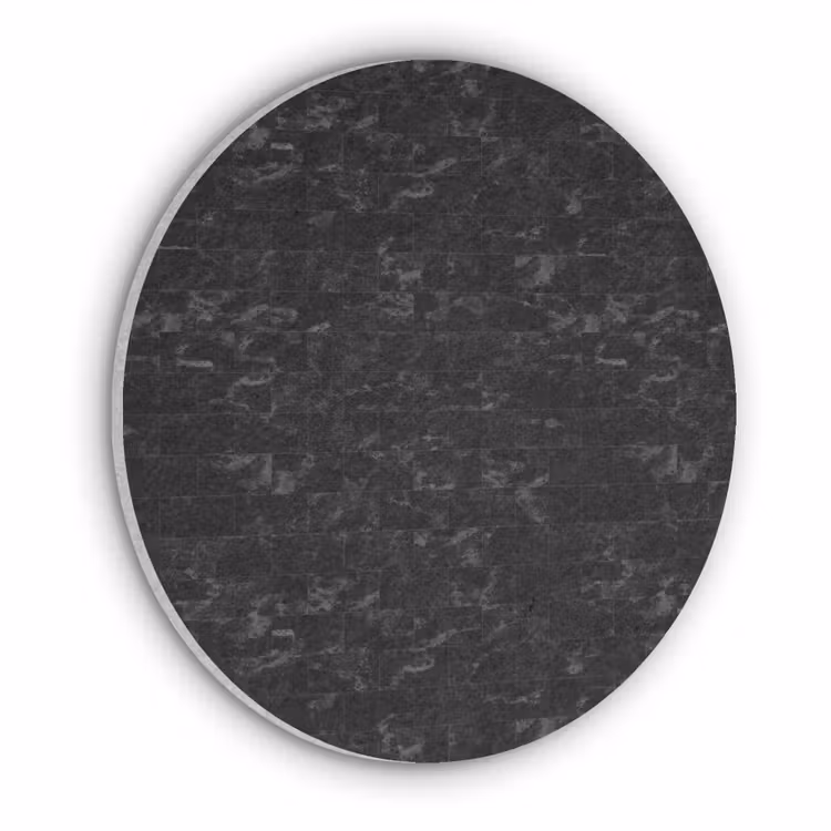 Tegels - Patroon - Marmer - Zwart Akoestische PET Vilt - Rond klein 838 -3d