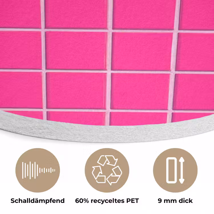 Tegels - Vierkant - Fuchsia Akoestische PET Vilt - Rond klein 838 -closeup_DE