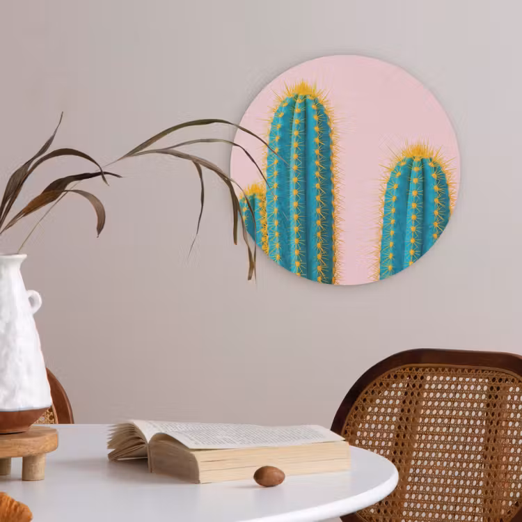 Cactussen - Modern - Pastel Akoestische PET Vilt - Rond klein -sfeer3