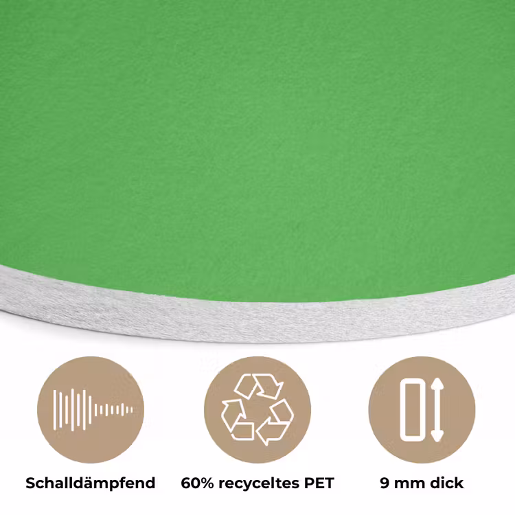 Kelly - Green - Groen Akoestische PET Vilt - Rond klein 838 -closeup_DE