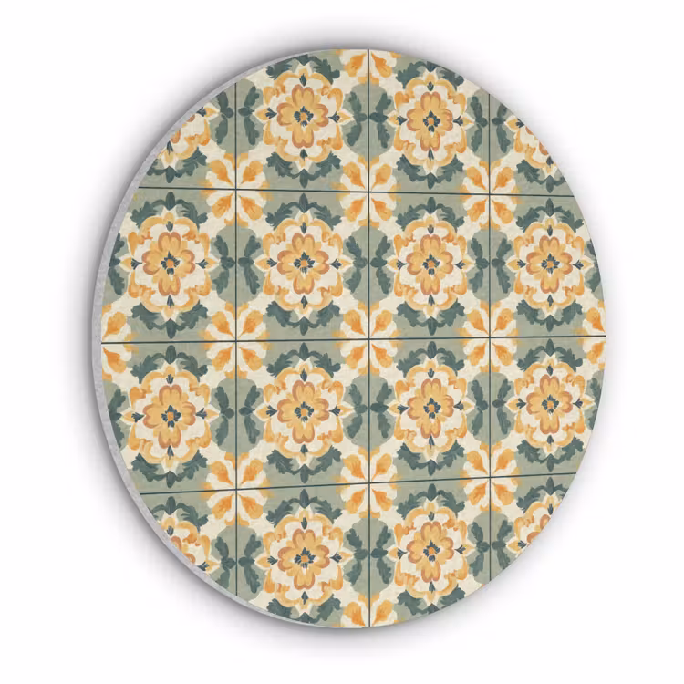Keramiek - Verweerd - Kleurrijk Akoestische PET Vilt - Rond klein 838 -3d